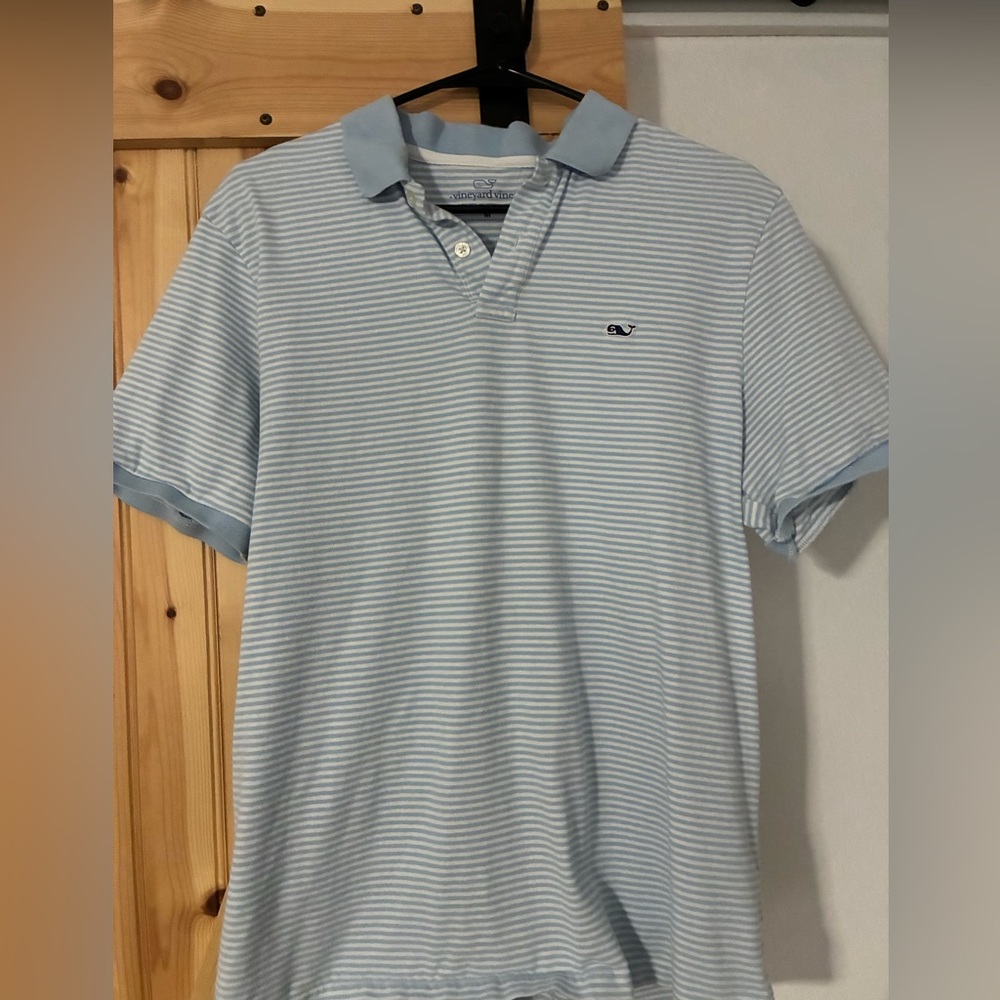 Vineyard Vines Light Blue Striped Polo Shirt